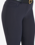 Equestro Women's Donna Modello Zenda Knee Grip Breeches, Navy Blazer