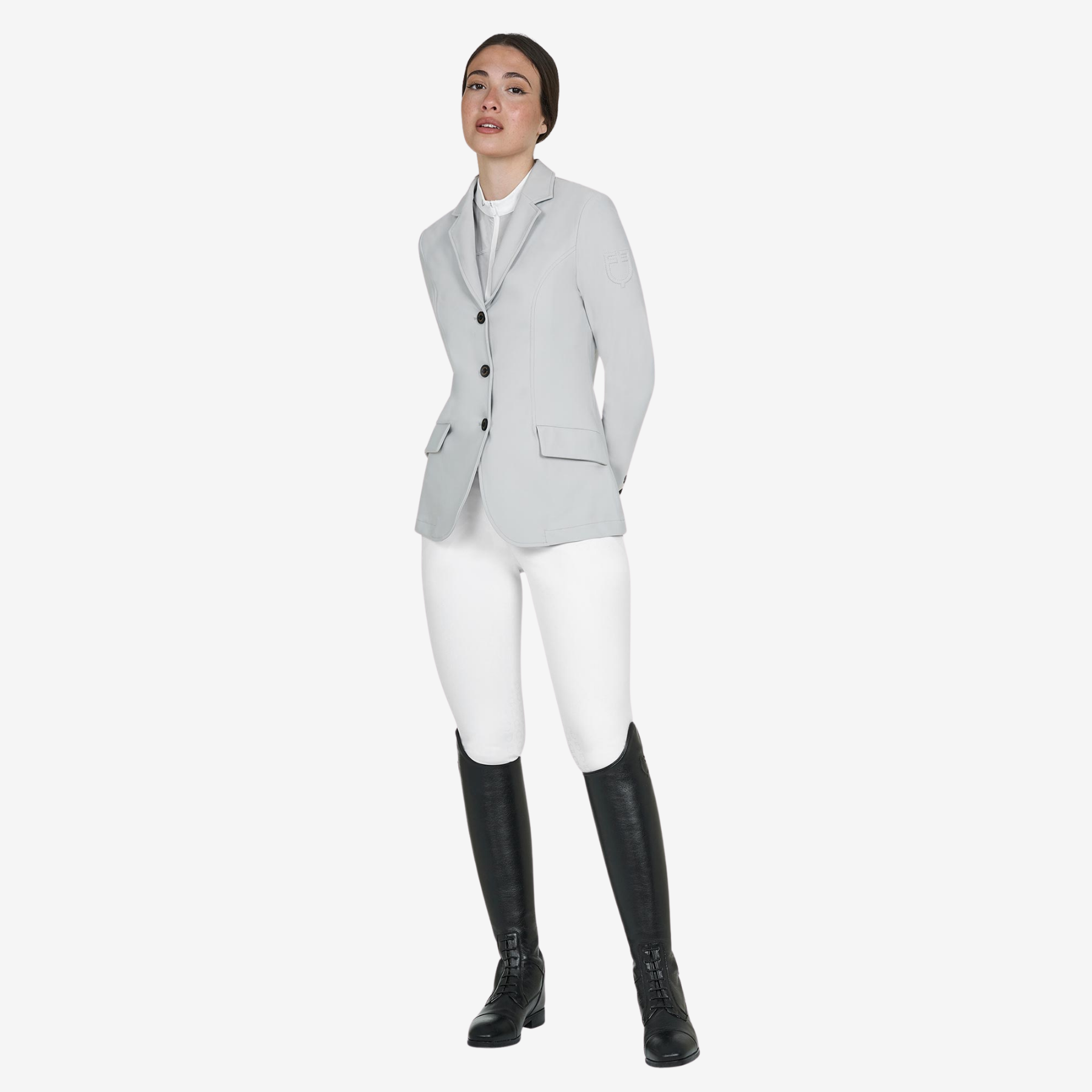 Equestro Women's Girasol Competition Riding Jacket, Harbor Mist