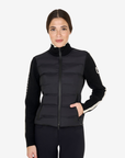 Equestro Women's Nylon & Knit Jacket, Black