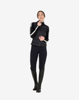 Equestro Women's Nylon & Knit Jacket, Black