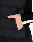 Equestro Women's Nylon & Knit Jacket, Black