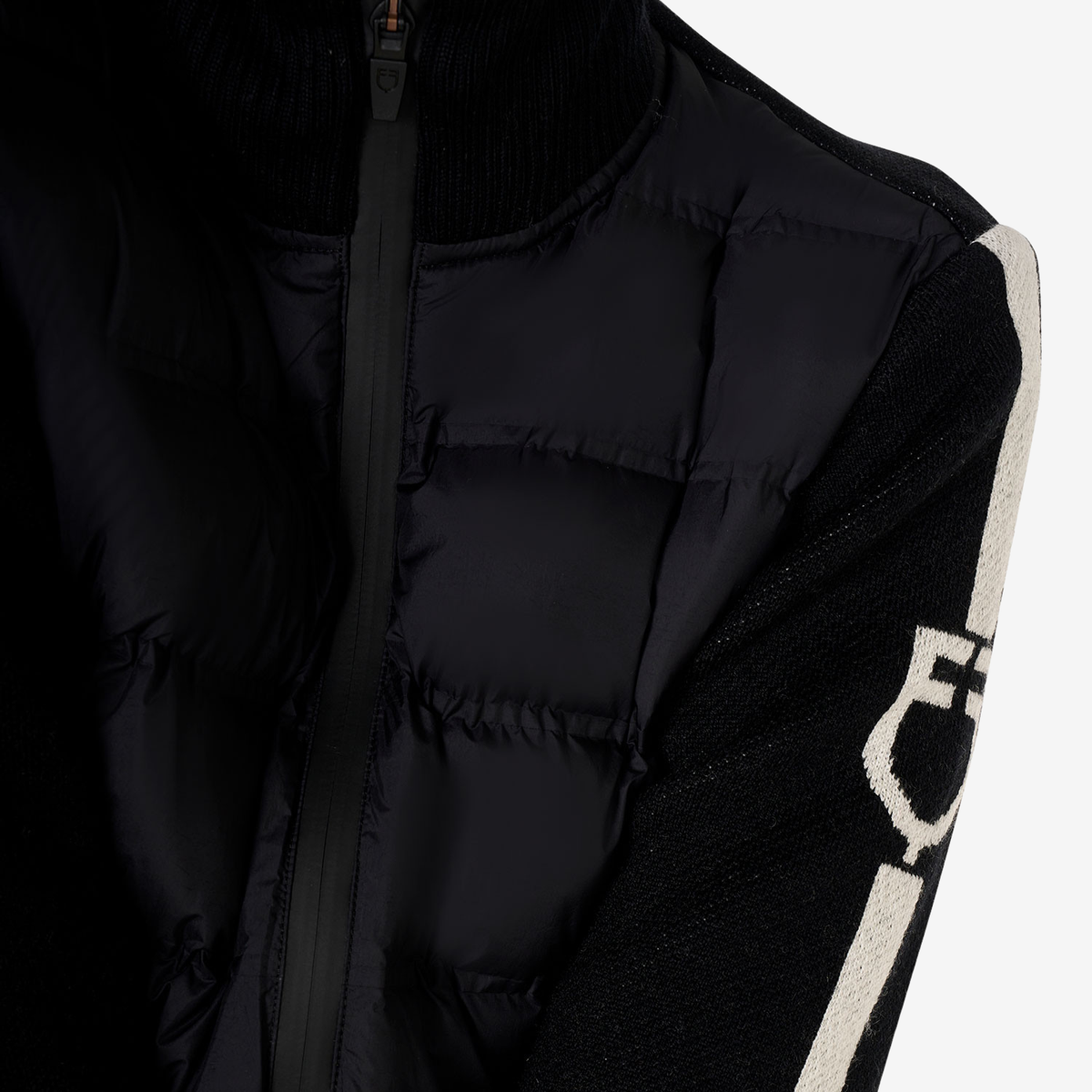 Equestro Women's Nylon &amp; Knit Jacket, Black