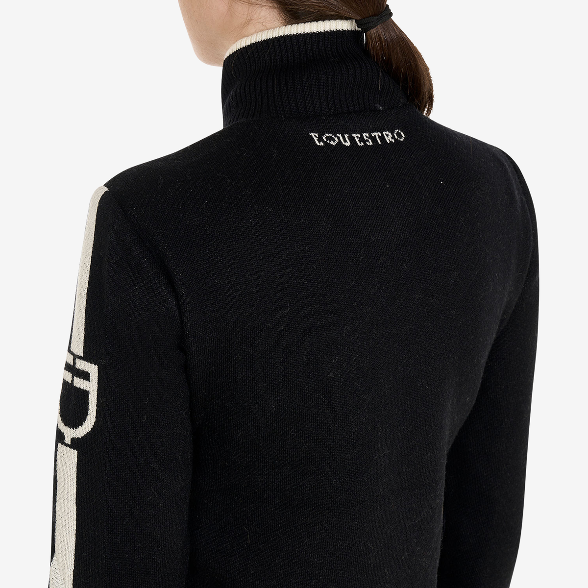 Equestro Women's Nylon &amp; Knit Jacket, Black