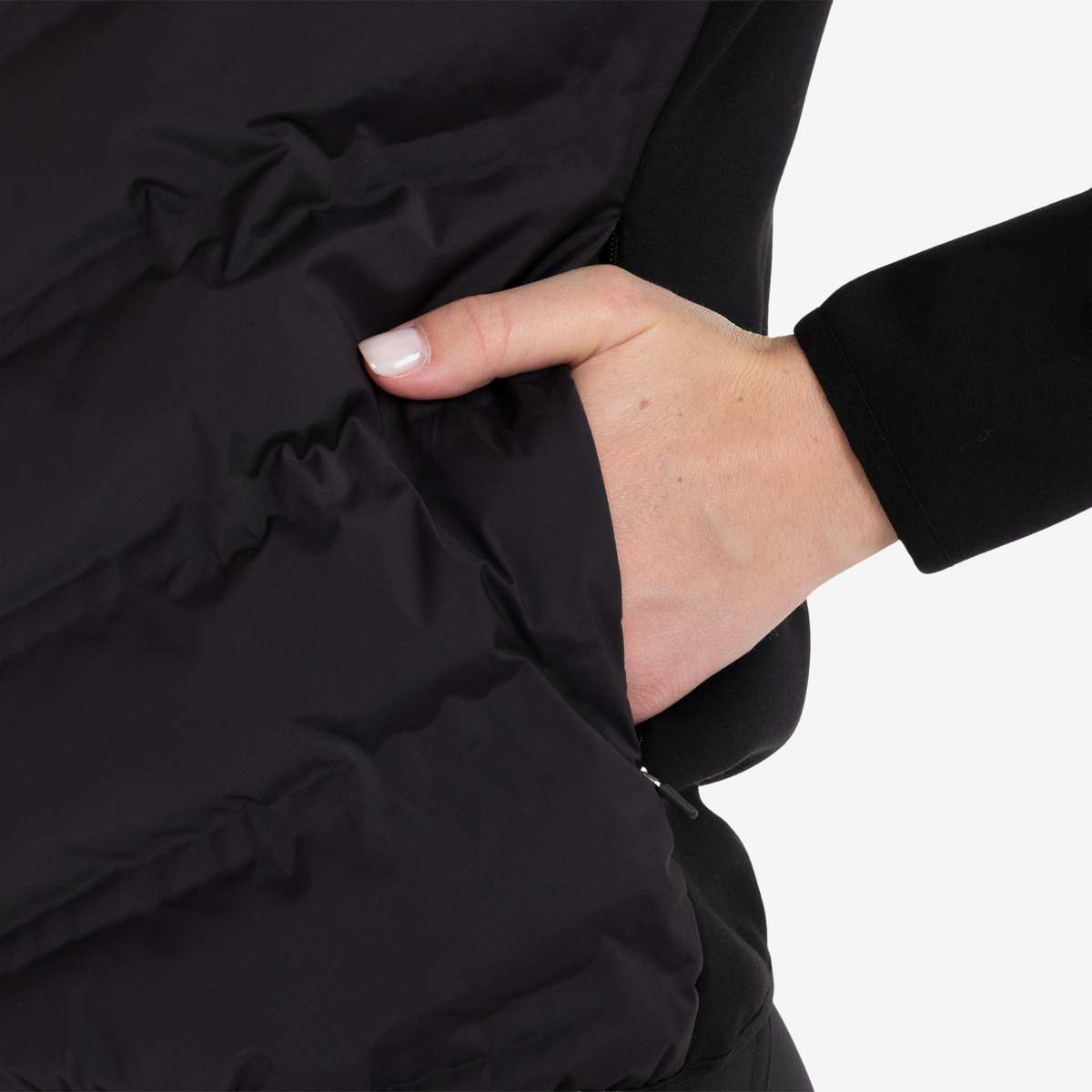 Equestro Women's Outerwear with Padded Front, Black