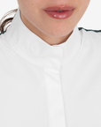 Equestro Women's Perforated Long Sleeve Competition Polo Shirt, Pine Grove