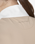Equestro Women's Short Sleeve Competition Shirt with Mesh Inserts, Cobblestone