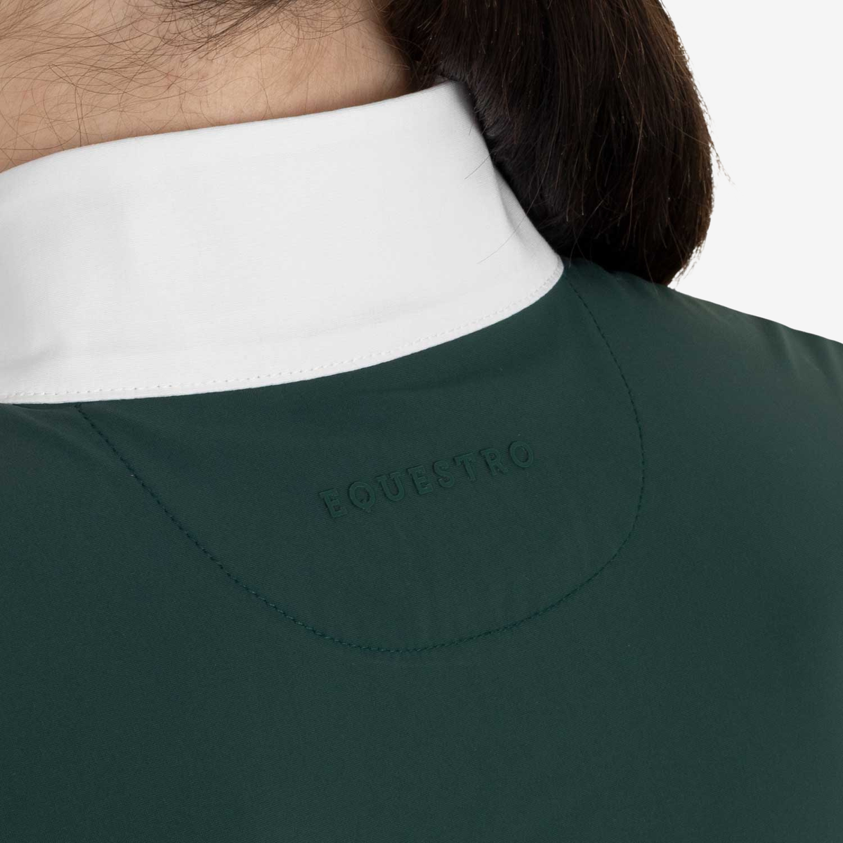 Equestro Women's Short Sleeve Competition Shirt with Mesh Inserts, Pine Grove