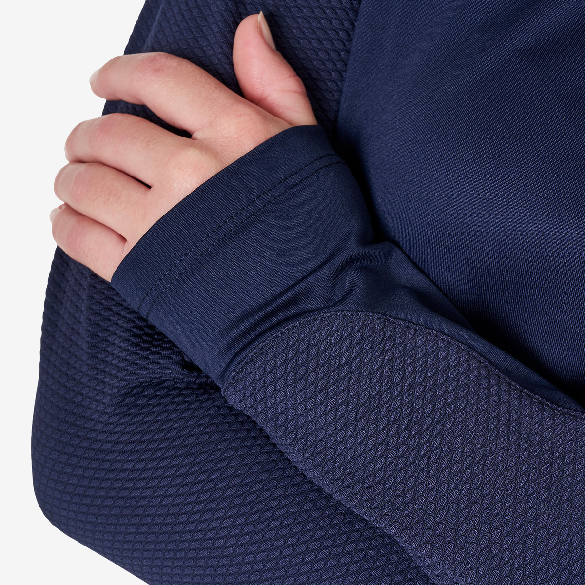 Equestro Women's Slim Fit Technical Long Sleeve Base Layer, Navy