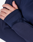 Equestro Women's Slim Fit Technical Long Sleeve Base Layer, Navy