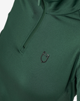 Equestro Women's Slim Fit Technical Long Sleeve Base Layer, Pine Grove / Black
