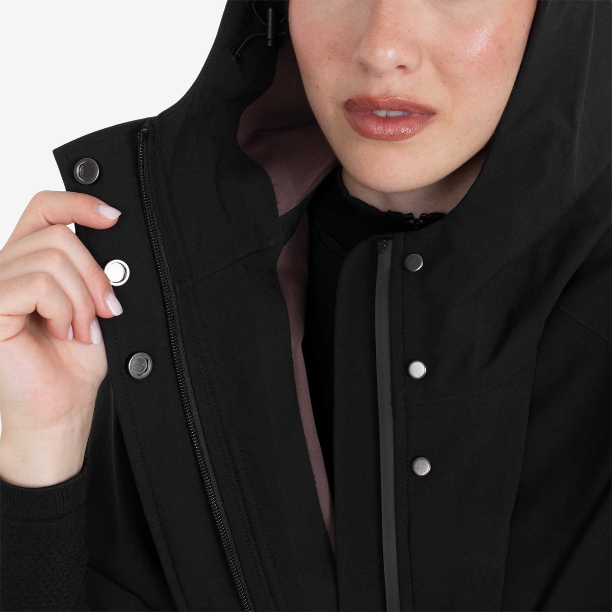 Equestro Women's Technical Rain Cape, Black