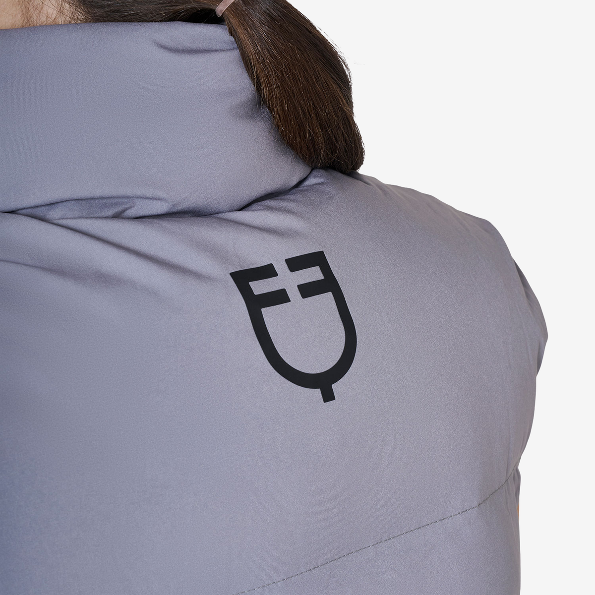 Equestro Women's Vest with Padded High Collar, Frost Grey