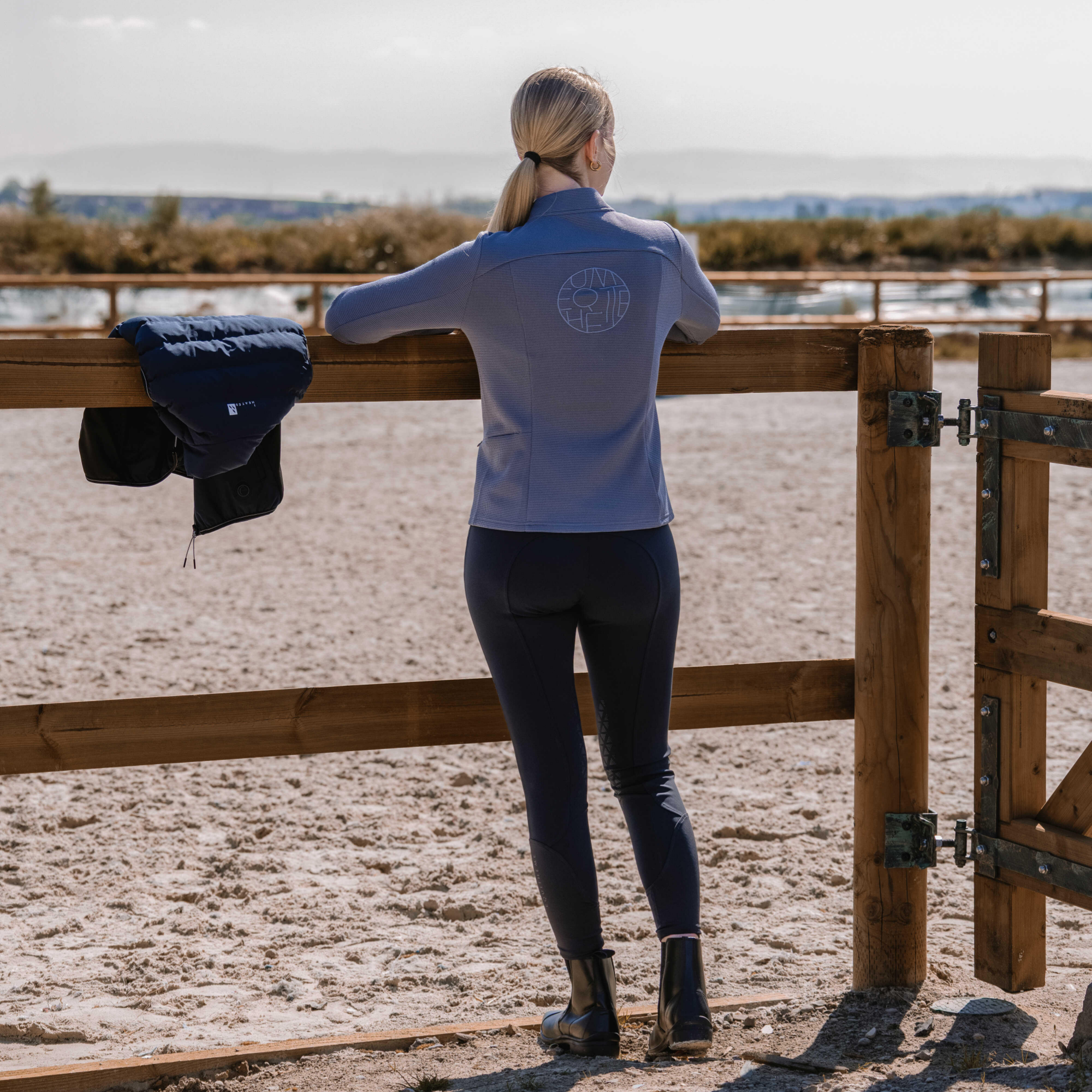 Equithème Sally Originals Ladies Knee Grip Breeches, Navy