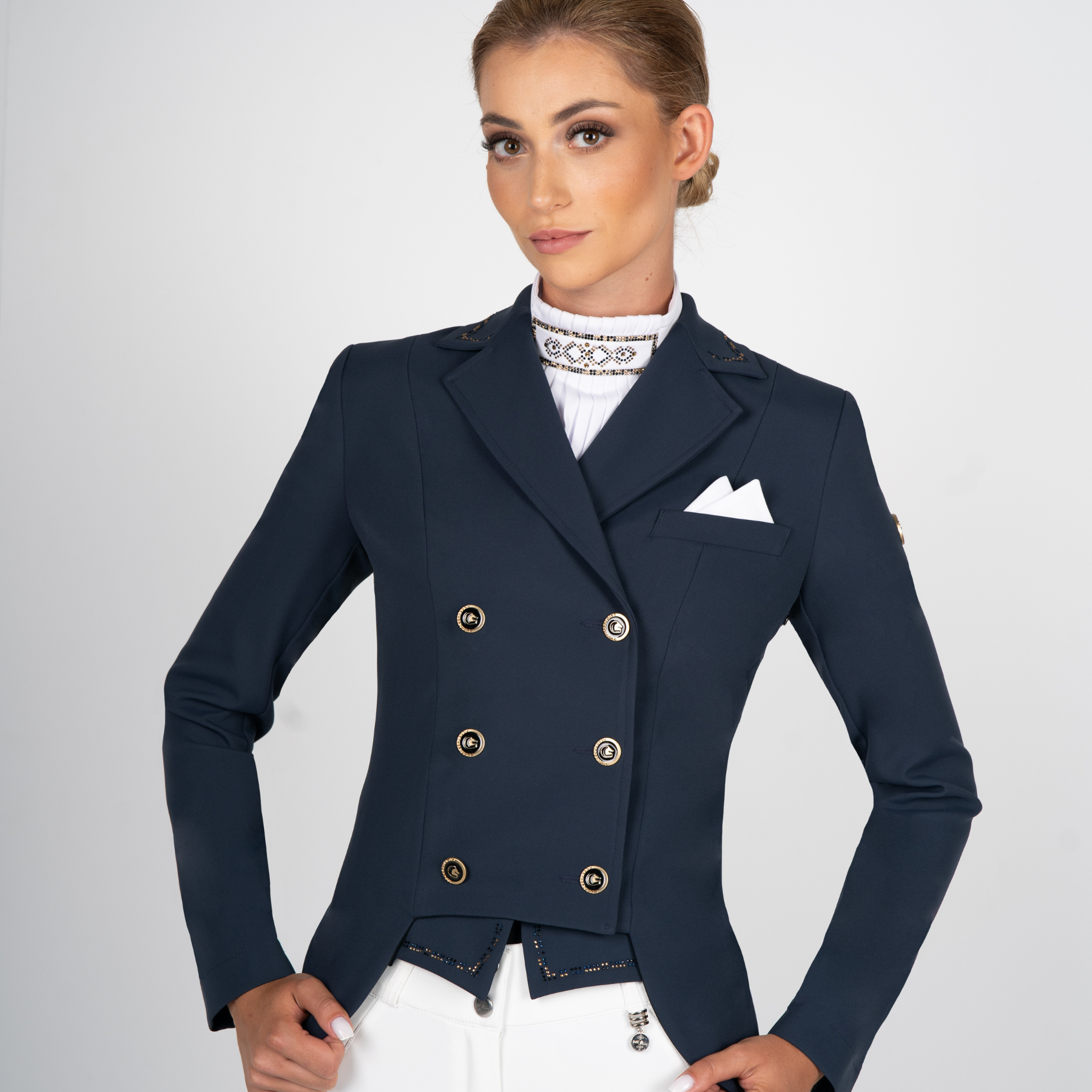 Fair Play Ladies Dressage Short Tailcoat REIKO Vintage Gold, Navy