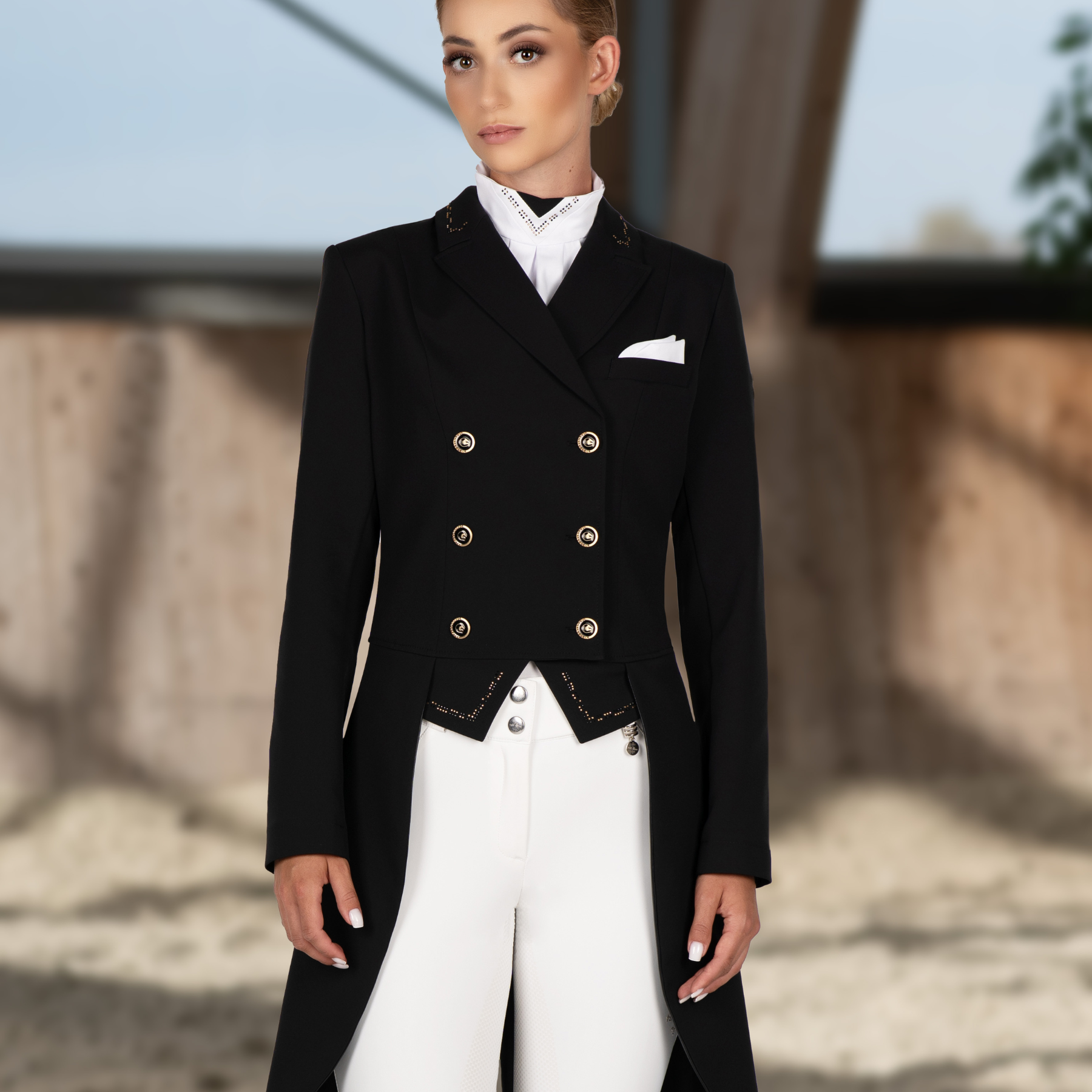 Fair Play Ladies Dressage Tailcoat NADINE Vintage Gold, Black Fair Play Ladies Dressage Tailcoat NADINE Vintage Gold, Black