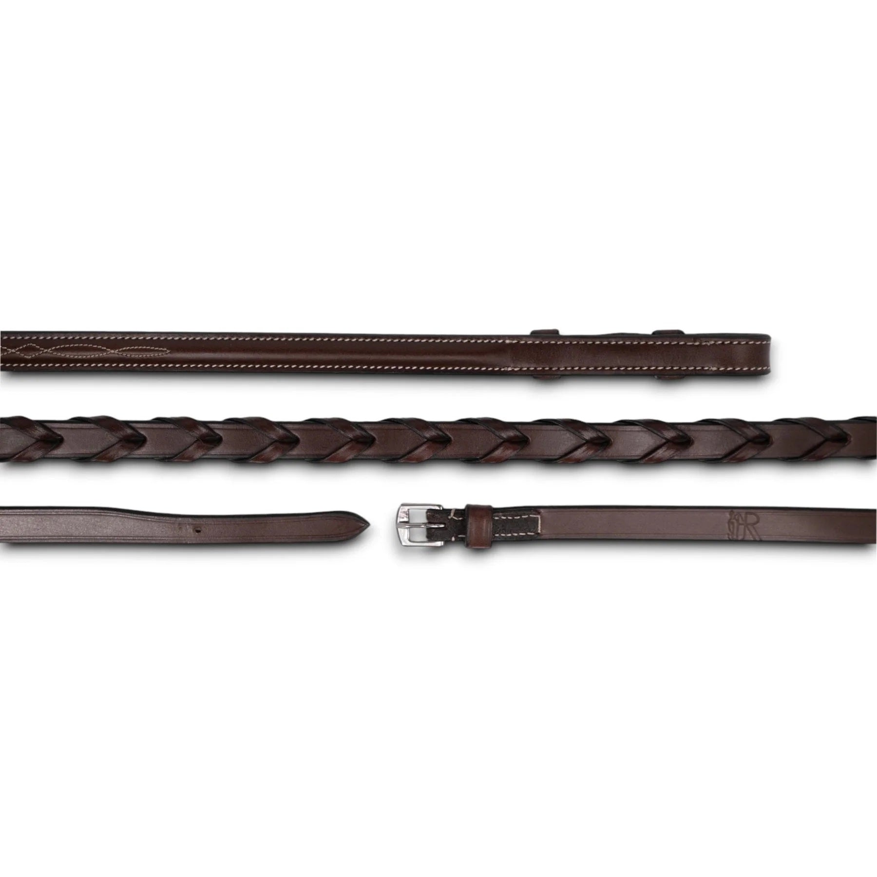 AJR Sport Fancy Raised Laced Leather Reins Hunter Collection