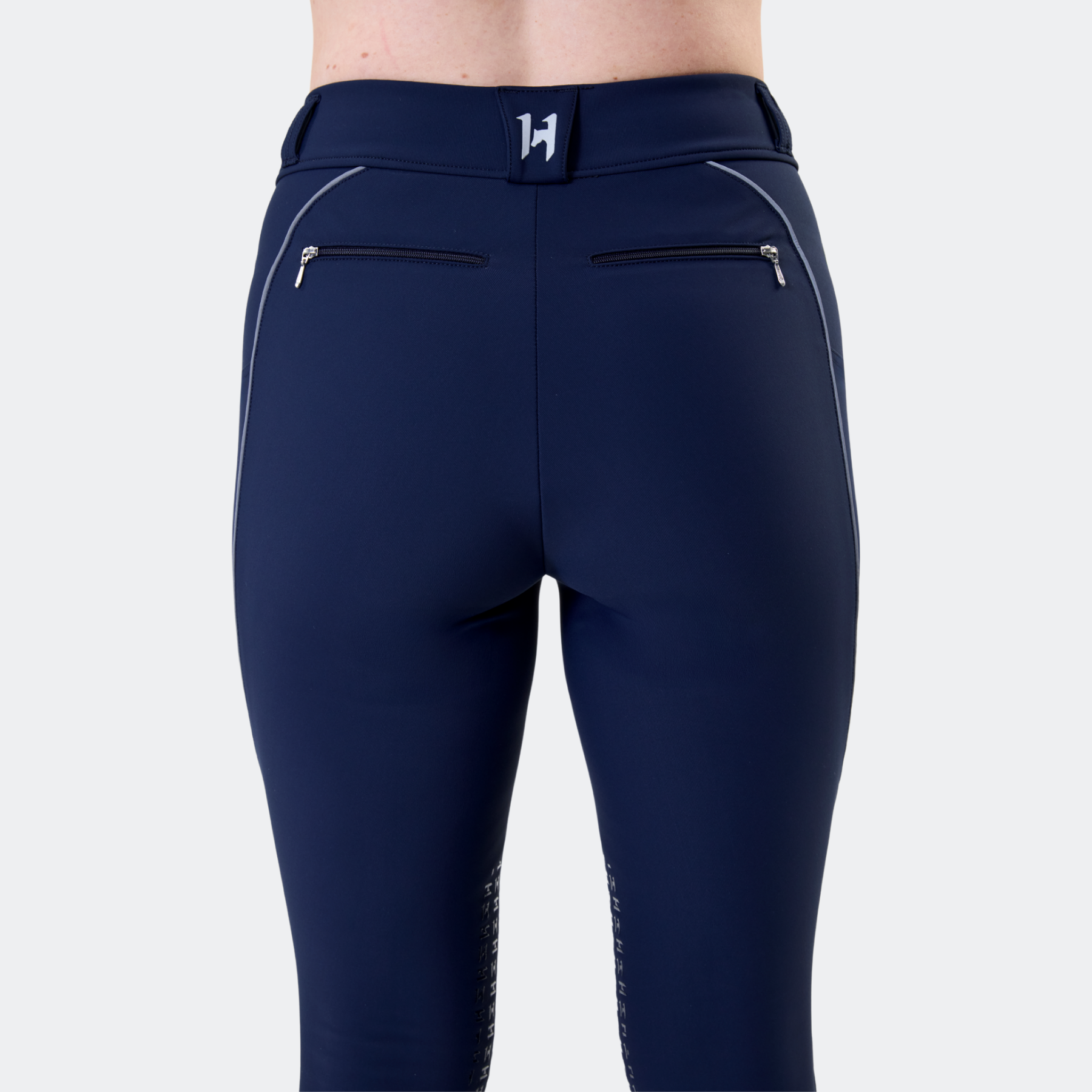 Horseware Easefit Hybrid Brushed Riding Tights Knee Grip, Navy