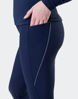 Horseware Easefit Hybrid Brushed Riding Tights Knee Grip, Navy