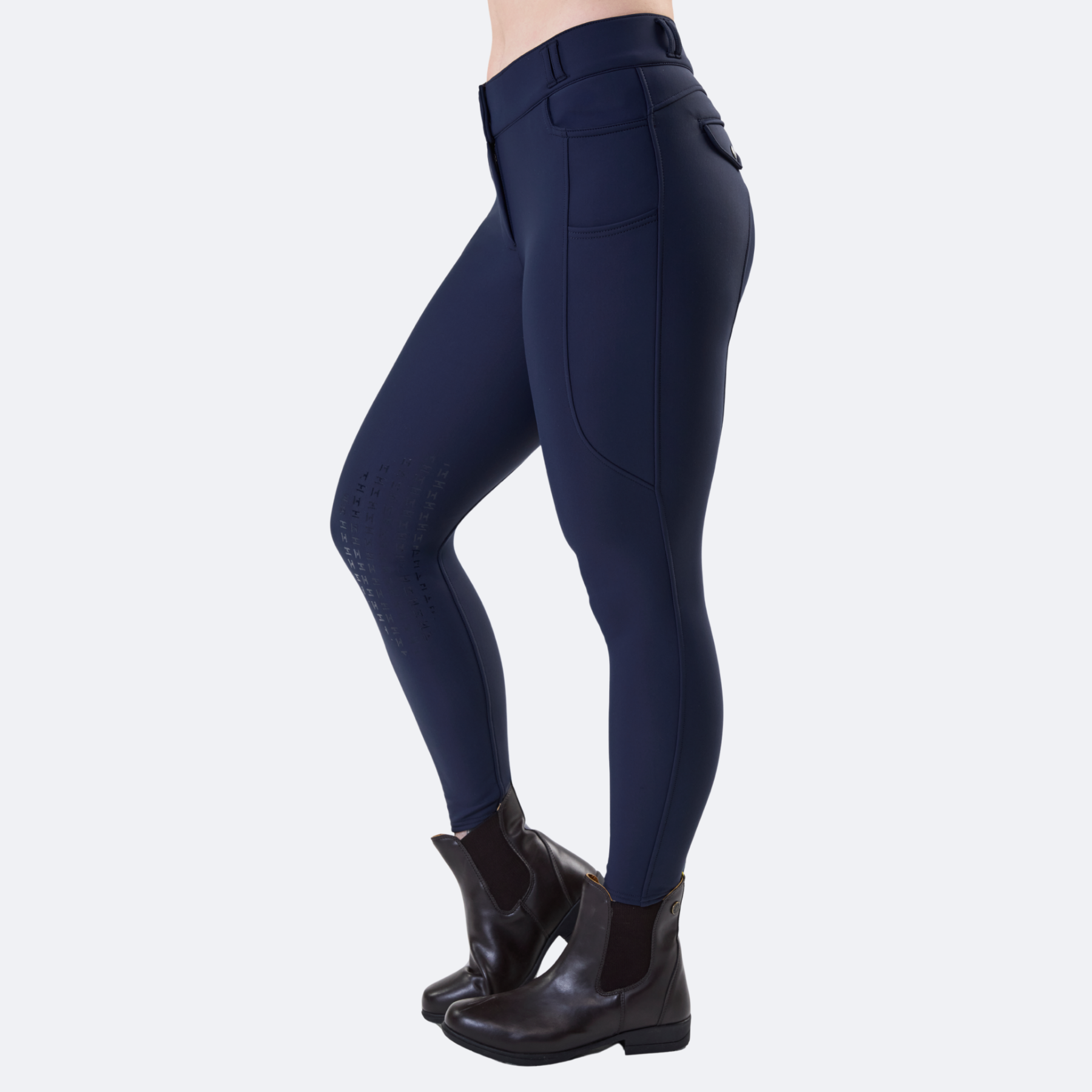 Horseware Flexfit Ladies Winter Breeches Knee Grip, Navy