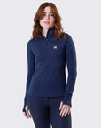 Horseware Strive Ladies Winter 1/4 Zip Training Shirt, Navy