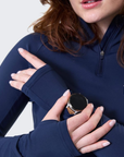 Horseware Strive Ladies Winter 1/4 Zip Training Shirt, Navy