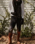 Sixteen Cypress Black Cotton Voile, Bridle Stitch Scarf