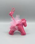 Billy's Blue Ribbon Horse Bag Charm with Bling, Hot Pink