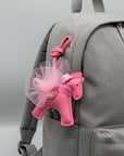 Billy's Blue Ribbon Horse Bag Charm with Bling, Hot Pink