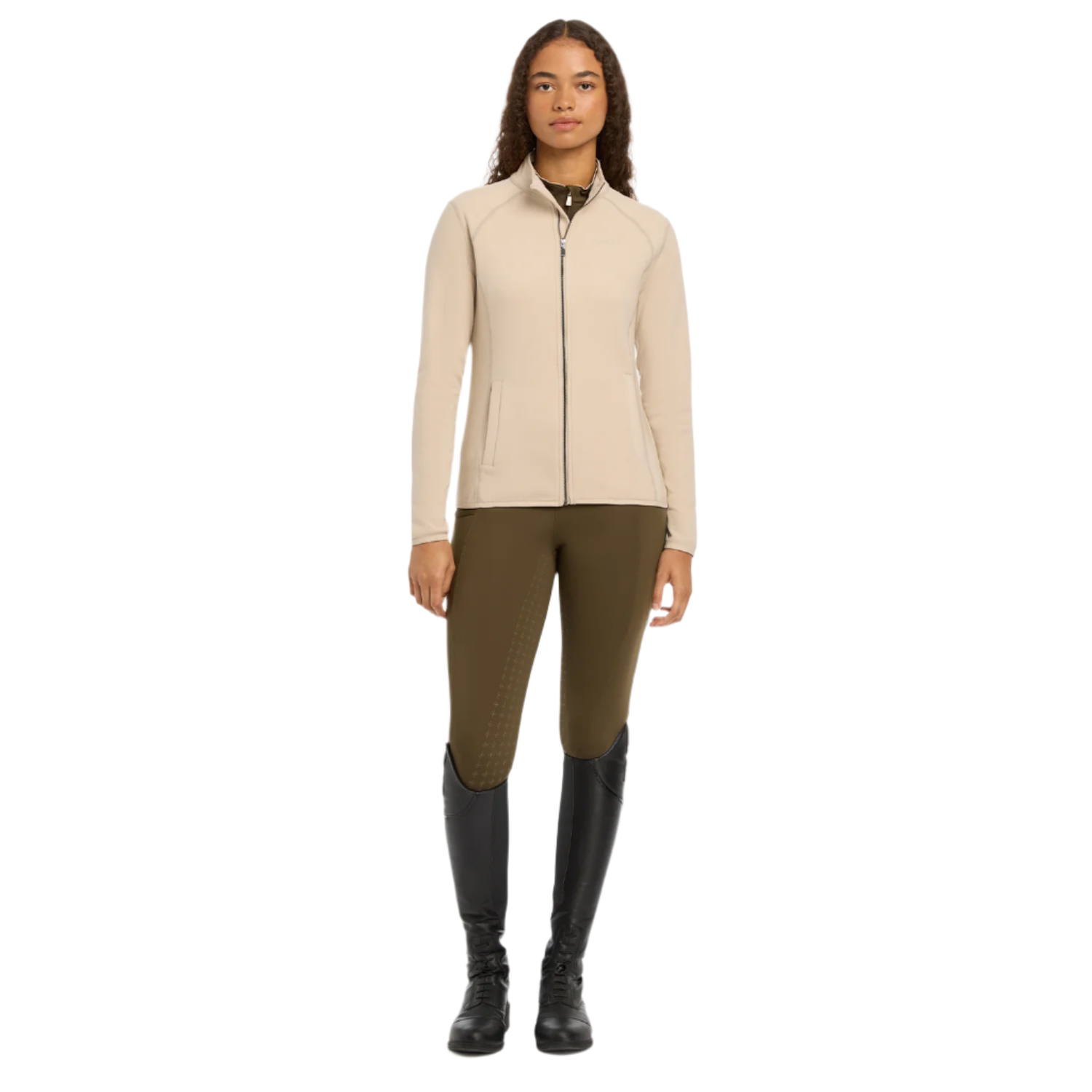 LeMieux Faye Ladies Long Sleeve Full Zip Sweatshirt, Stone