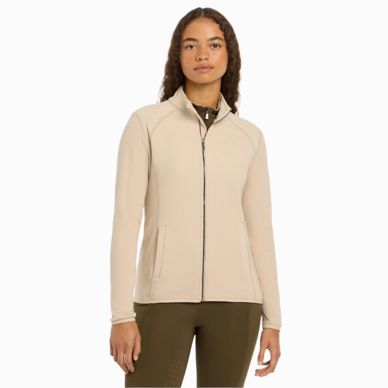 LeMieux Faye Ladies Long Sleeve Full Zip Sweatshirt, Stone