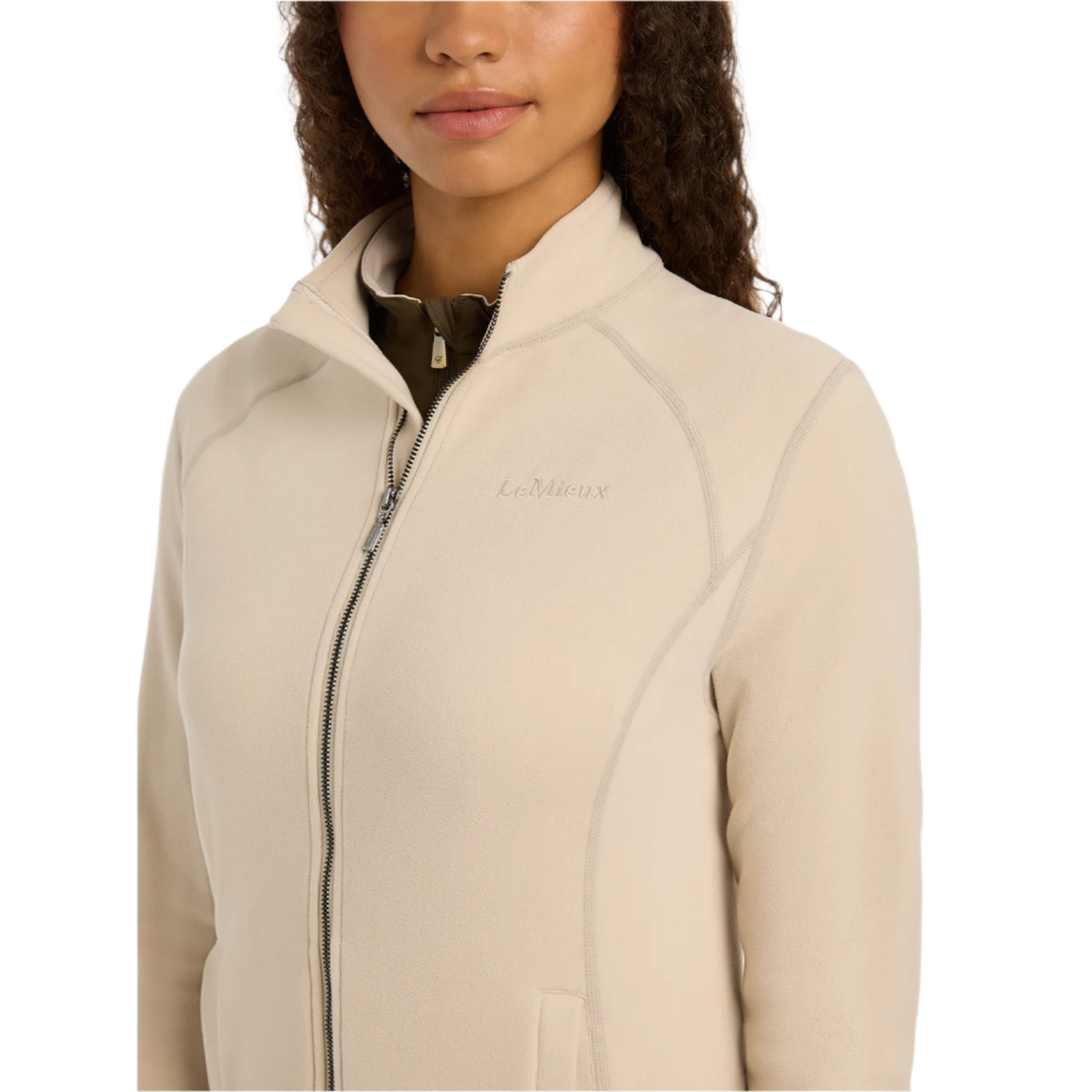 LeMieux Faye Ladies Long Sleeve Full Zip Sweatshirt, Stone