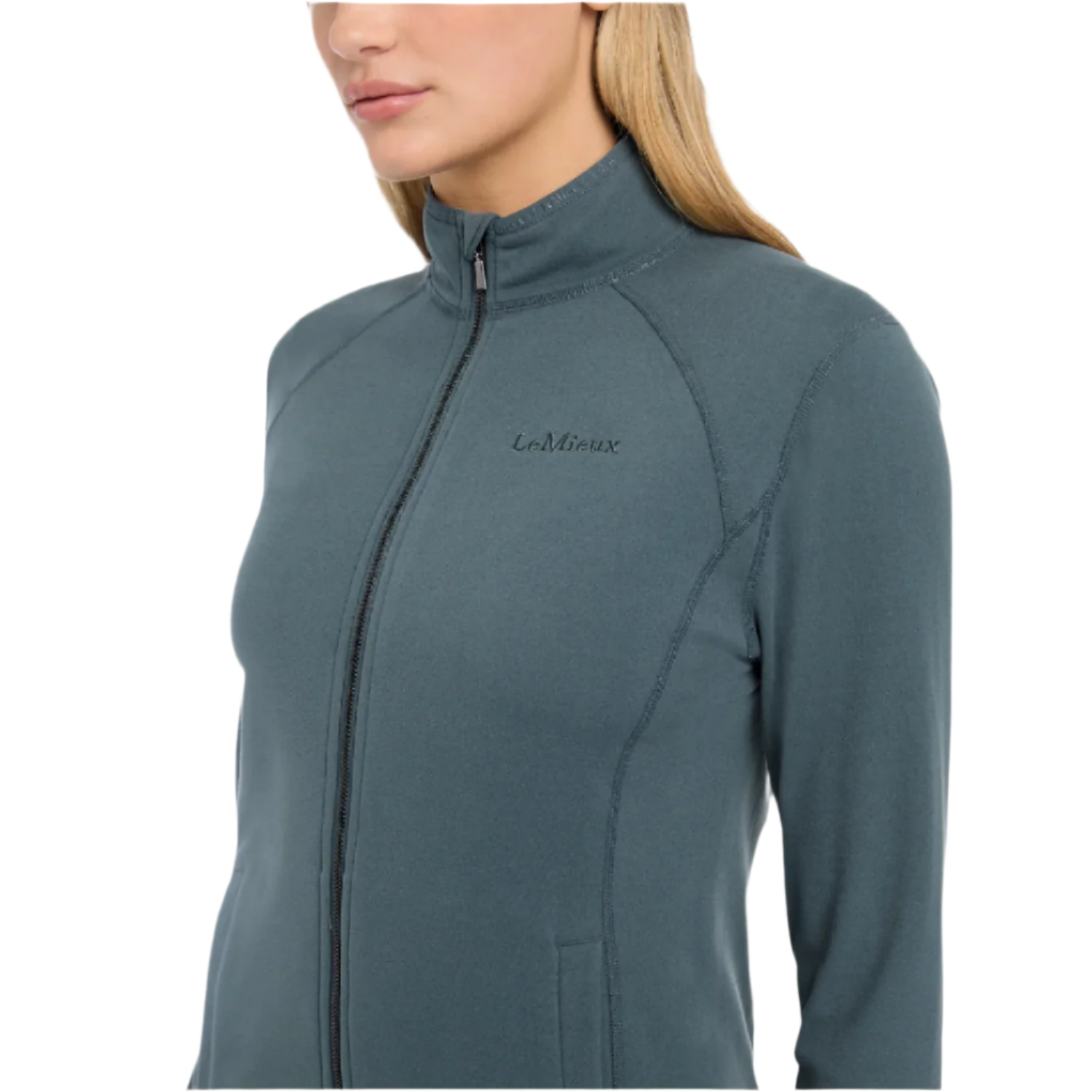 LeMieux Faye Ladies Long Sleeve Full Zip Sweatshirt, Petrol