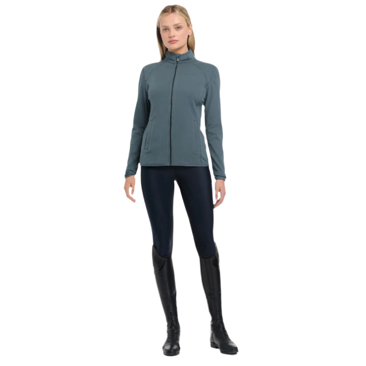 LeMieux Faye Ladies Long Sleeve Full Zip Sweatshirt, Petrol