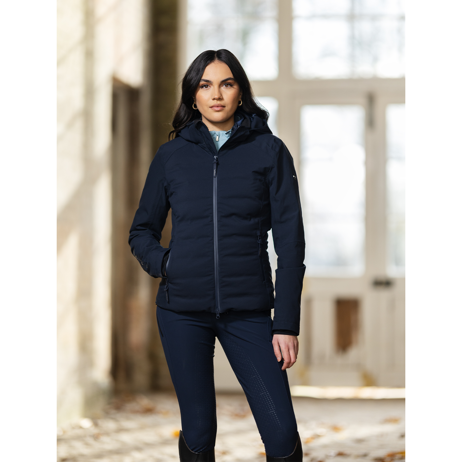 LeMieux Brooke Ladies Waterproof Hybrid Jacket, Navy