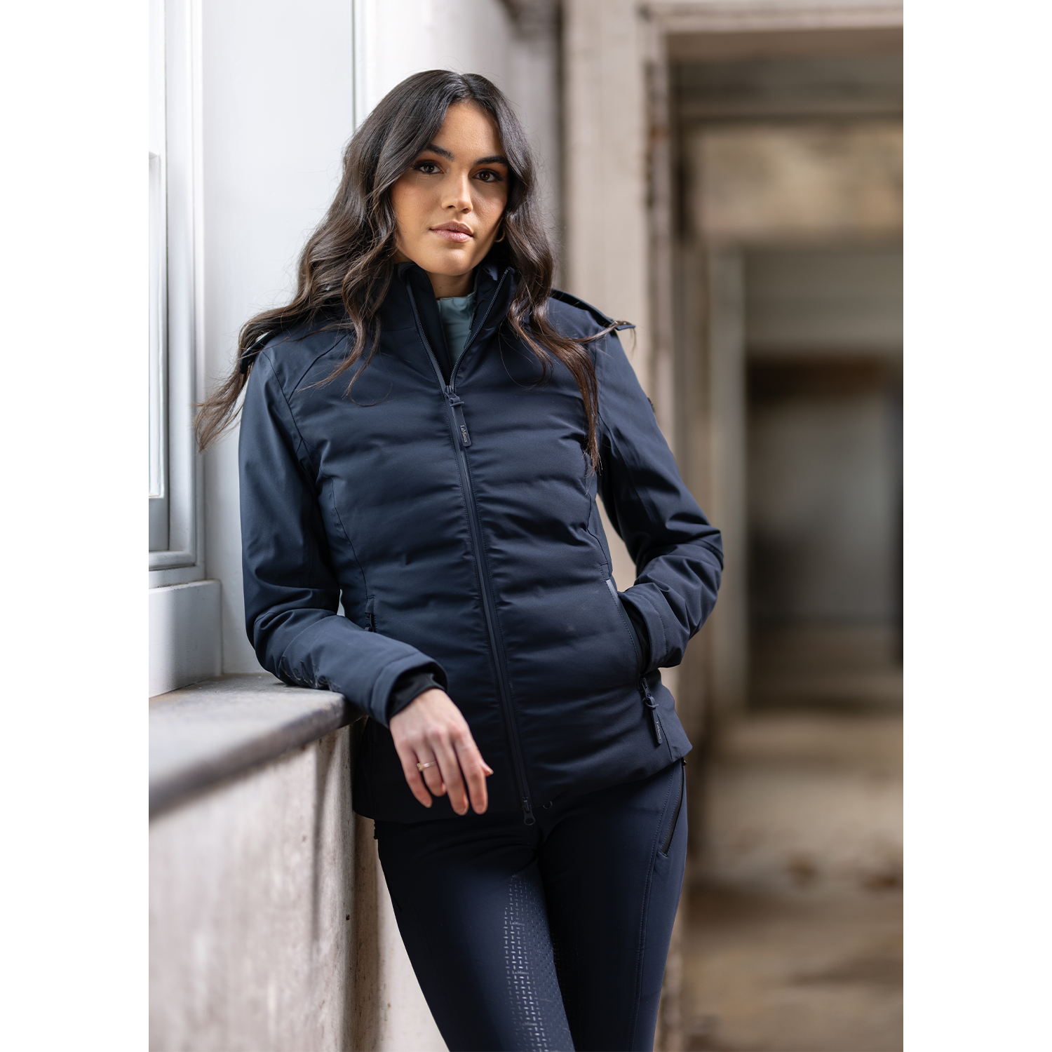 LeMieux Brooke Ladies Waterproof Hybrid Jacket, Navy