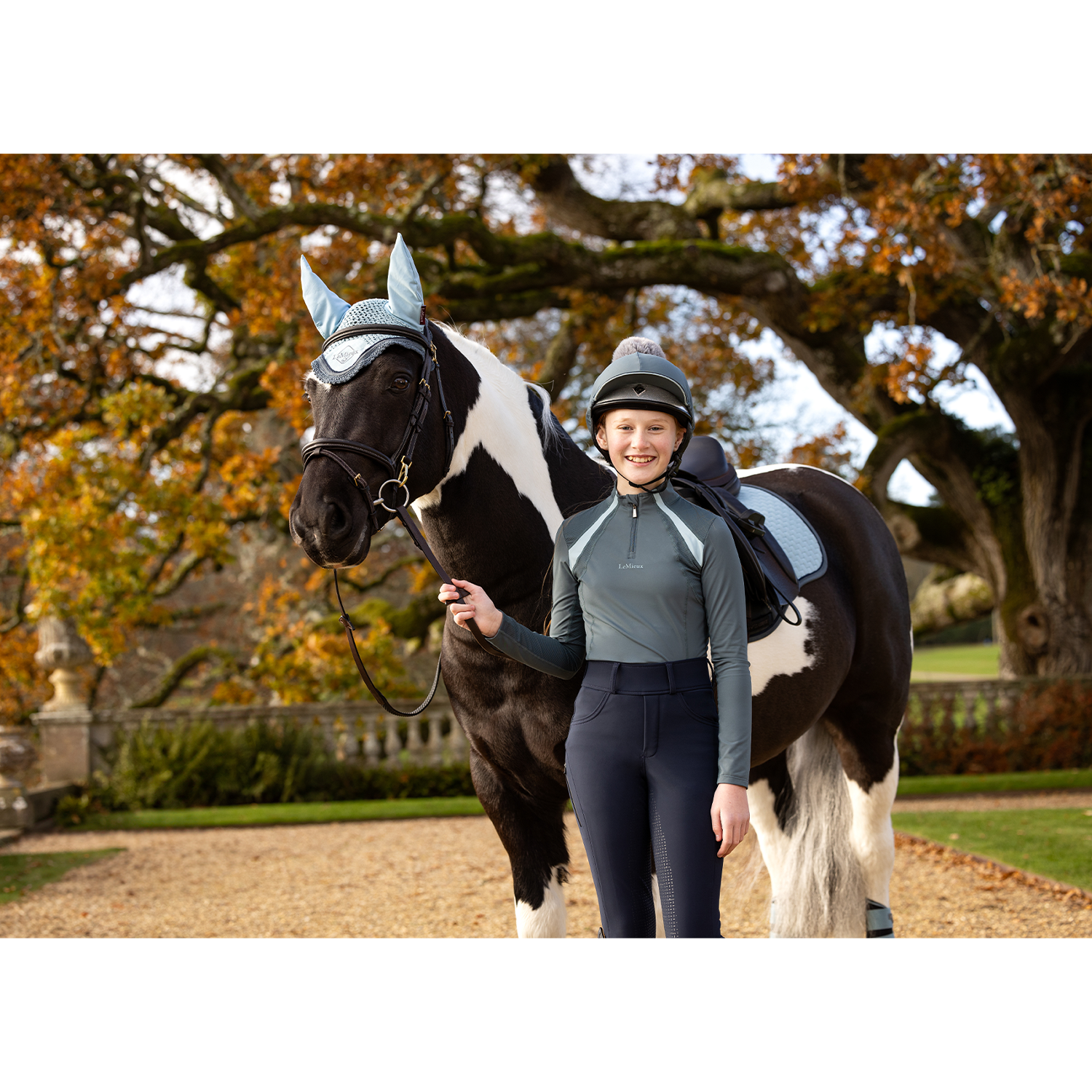 LeMieux Mia Young Rider Mesh Base Layer, Petrol