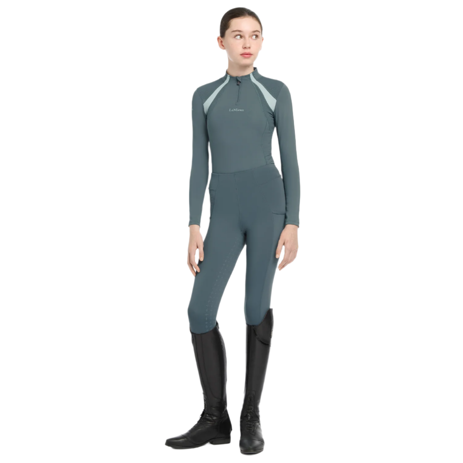 LeMieux Mia Young Rider Mesh Base Layer, Petrol