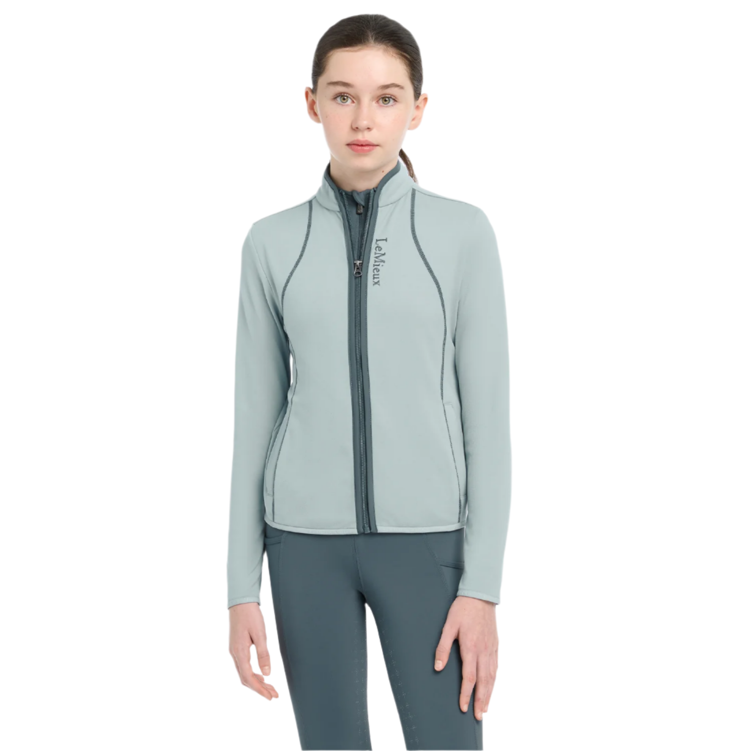 LeMieux Felicity Young Rider Fleece Zip Up Sweatshirt, Glacier