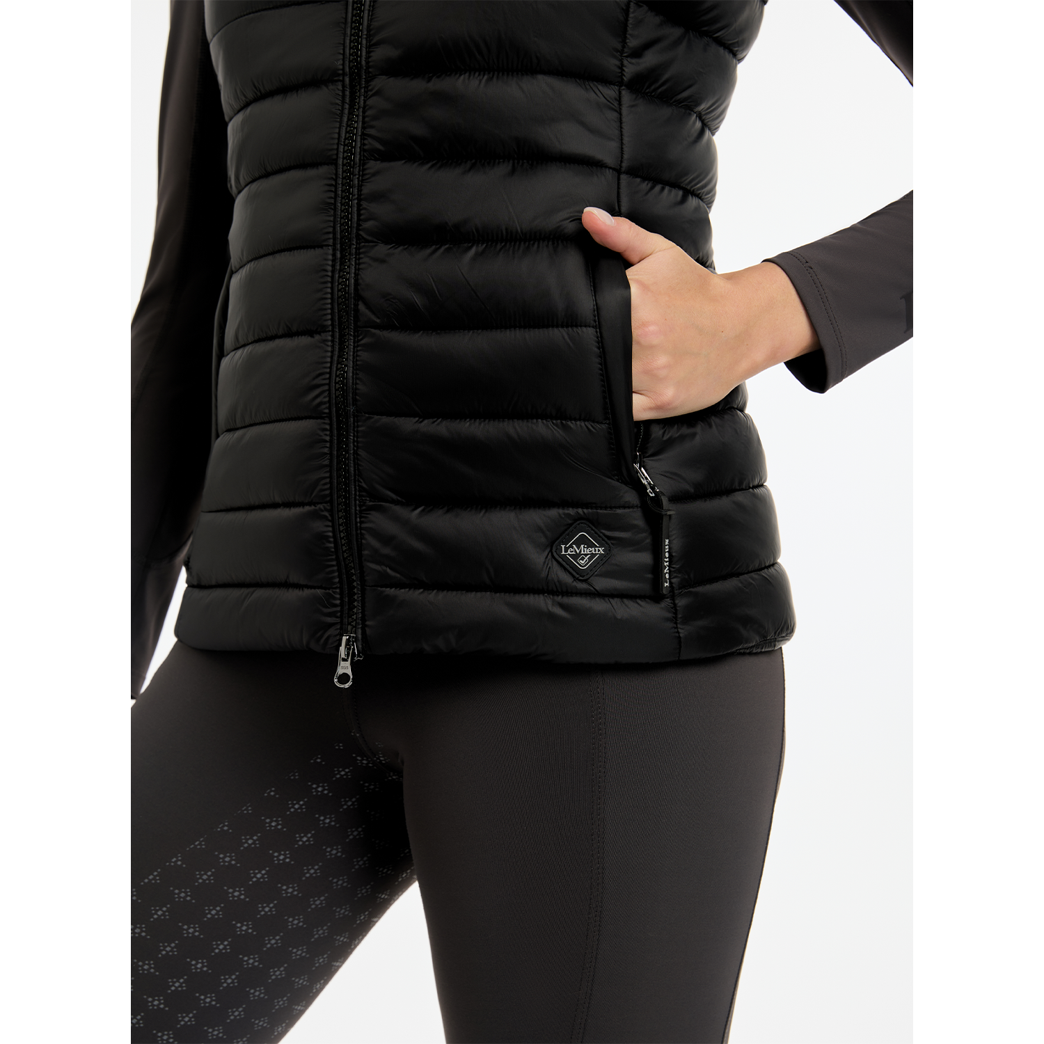 LeMieux Tilly Ladies Hooded Puffer Vest, Black