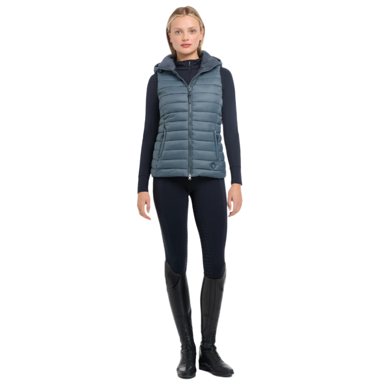 LeMieux Tilly Ladies Hooded Puffer Vest, Petrol