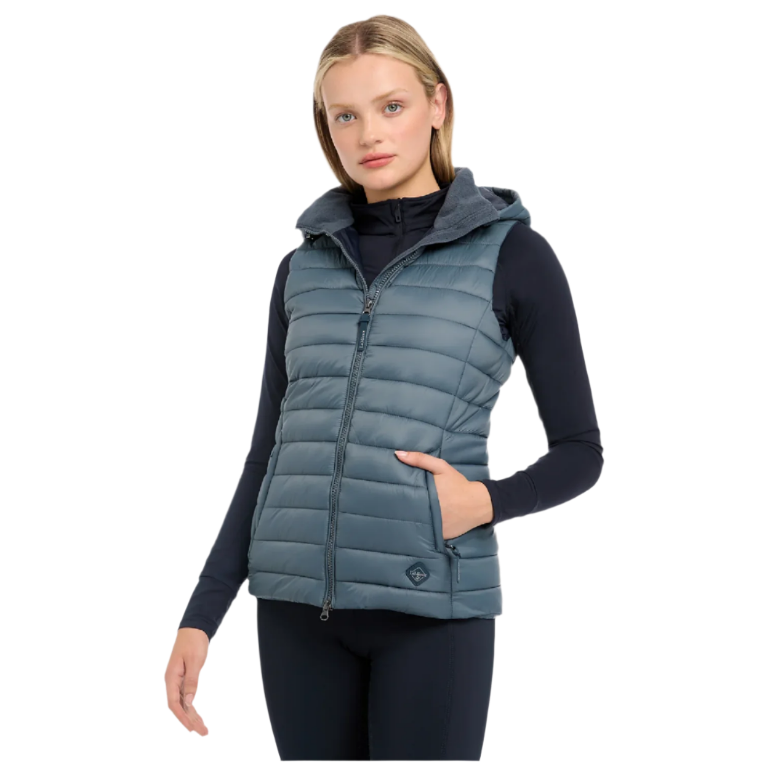 LeMieux Tilly Ladies Hooded Puffer Vest, Petrol