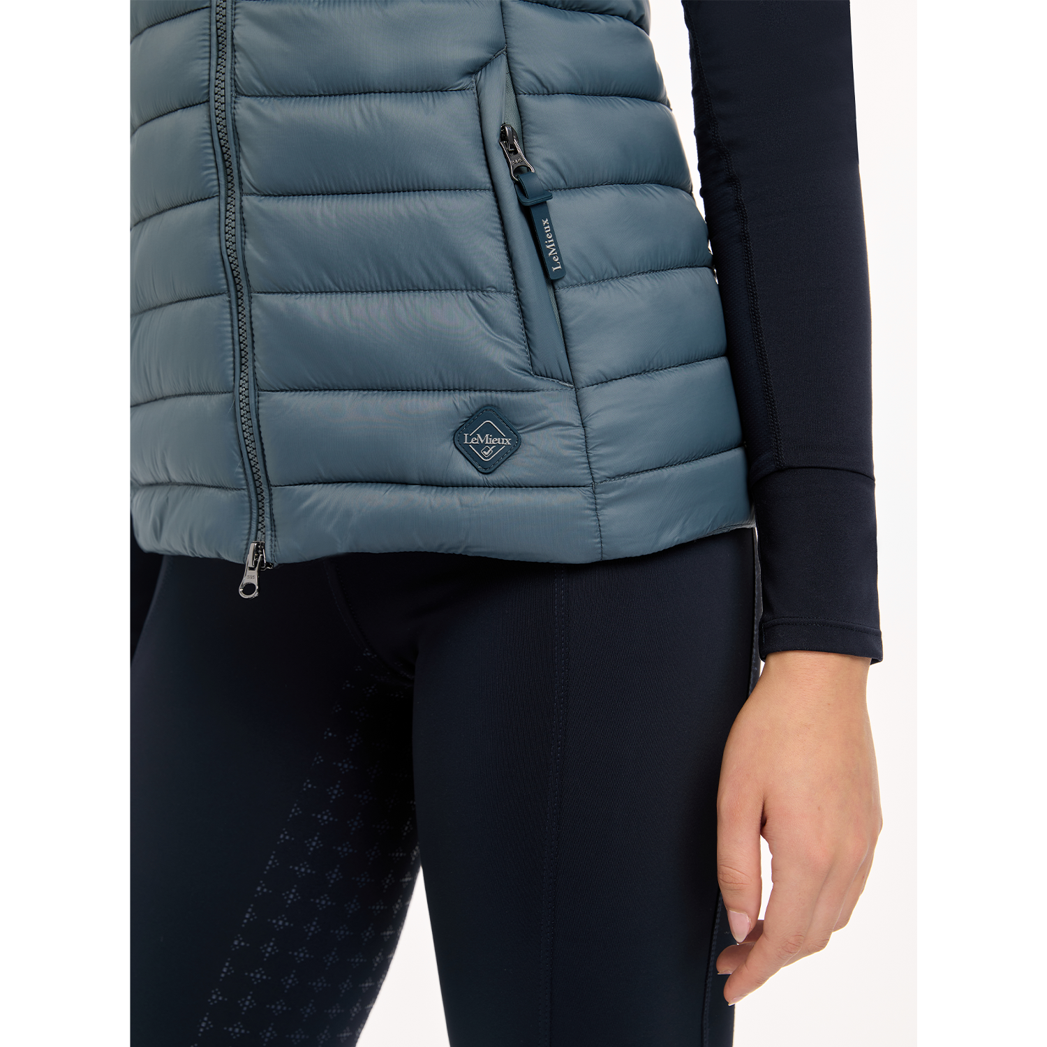 LeMieux Tilly Ladies Hooded Puffer Vest, Petrol