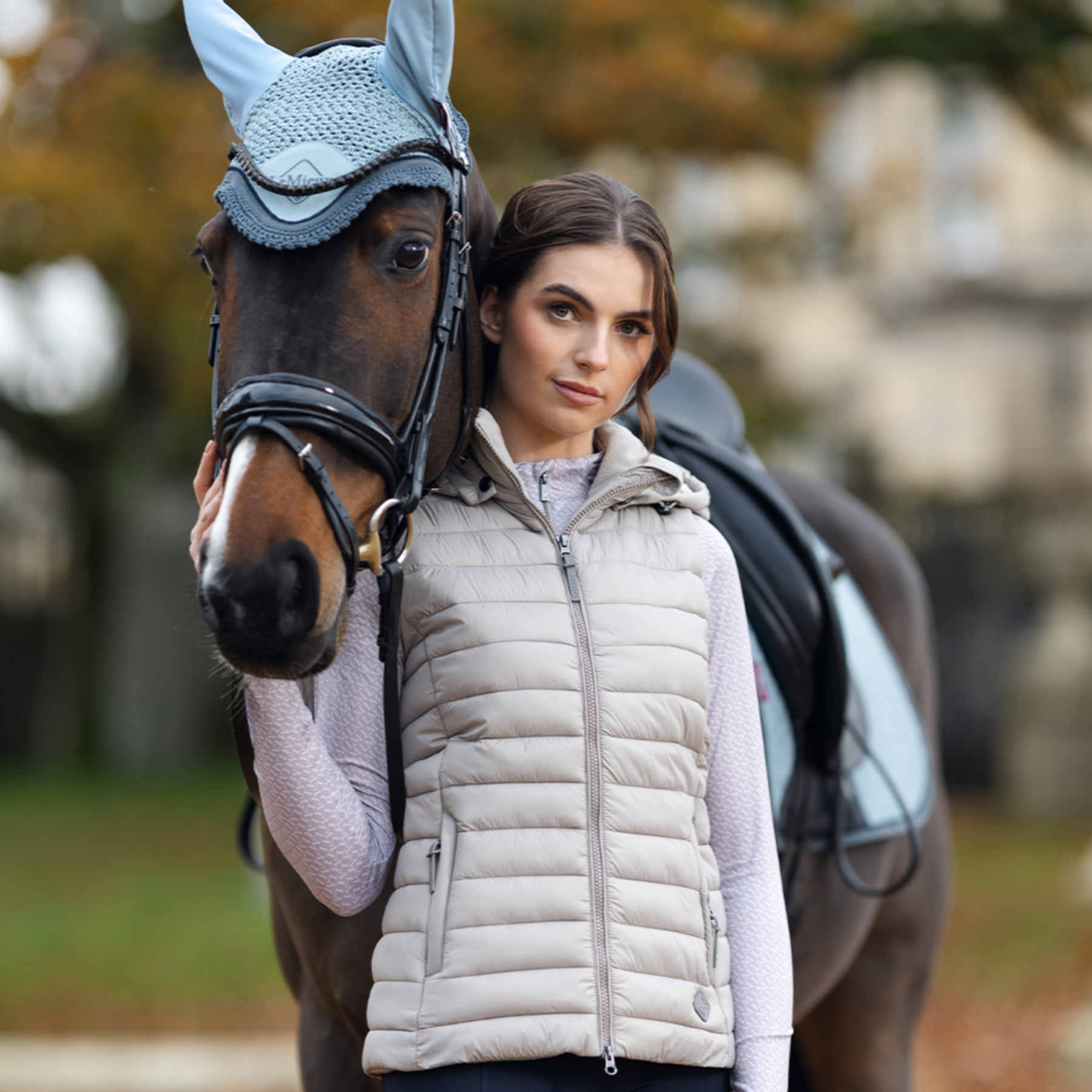 LeMieux Tilly Ladies Hooded Puffer Vest, Ash