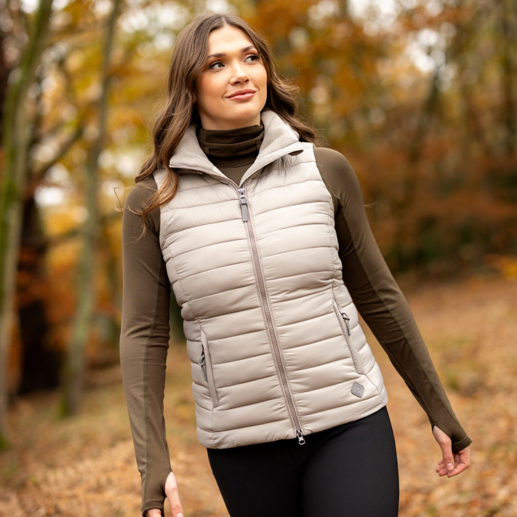 LeMieux Tilly Ladies Hooded Puffer Vest, Ash