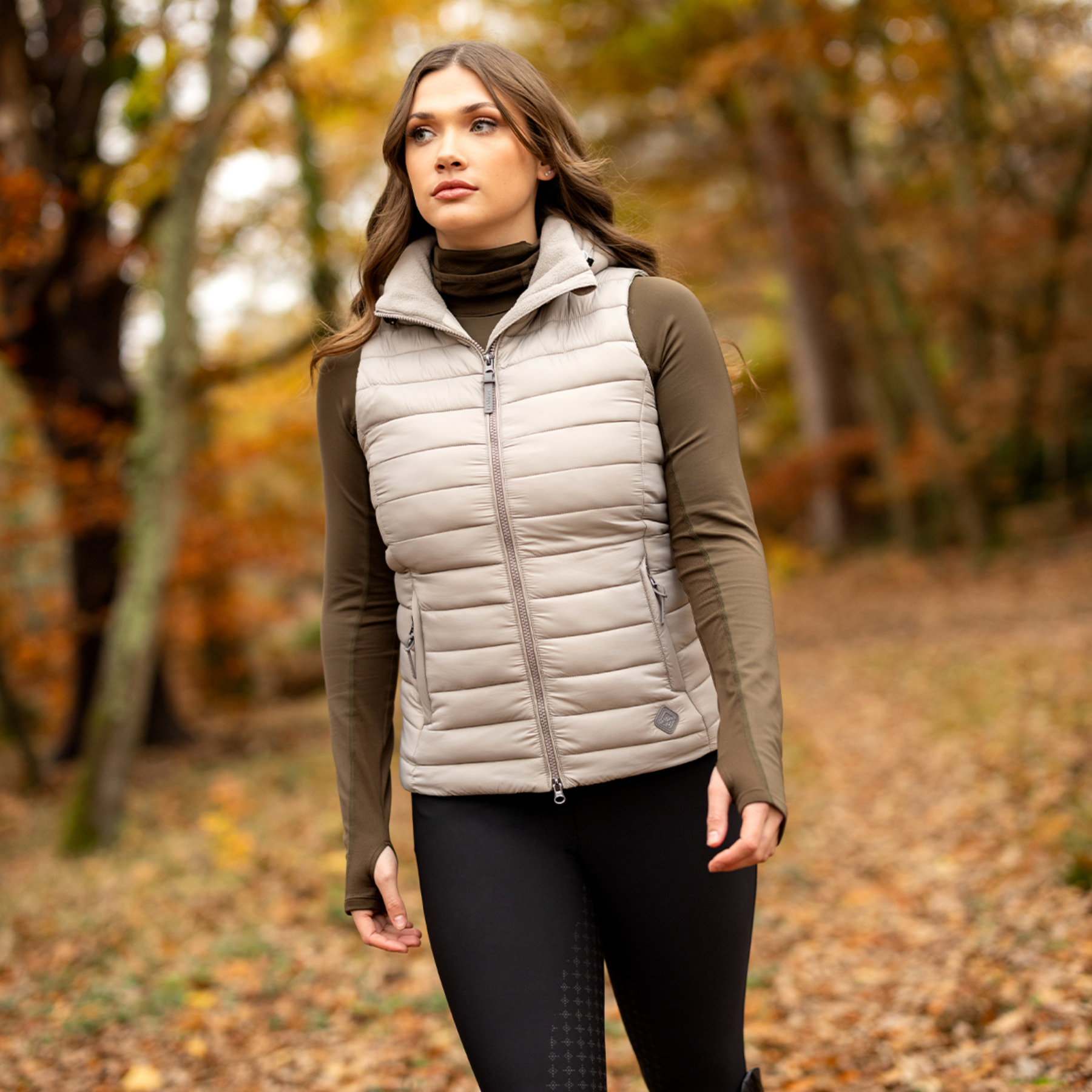 LeMieux Tilly Ladies Hooded Puffer Vest, Ash