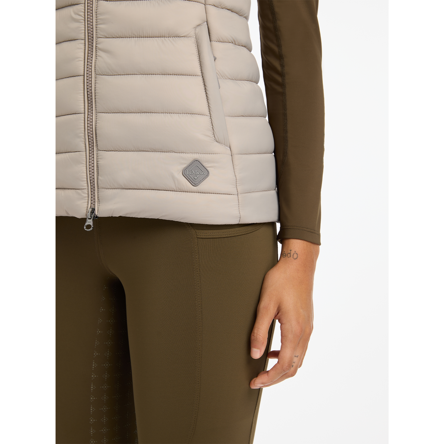 LeMieux Tilly Ladies Hooded Puffer Vest, Ash