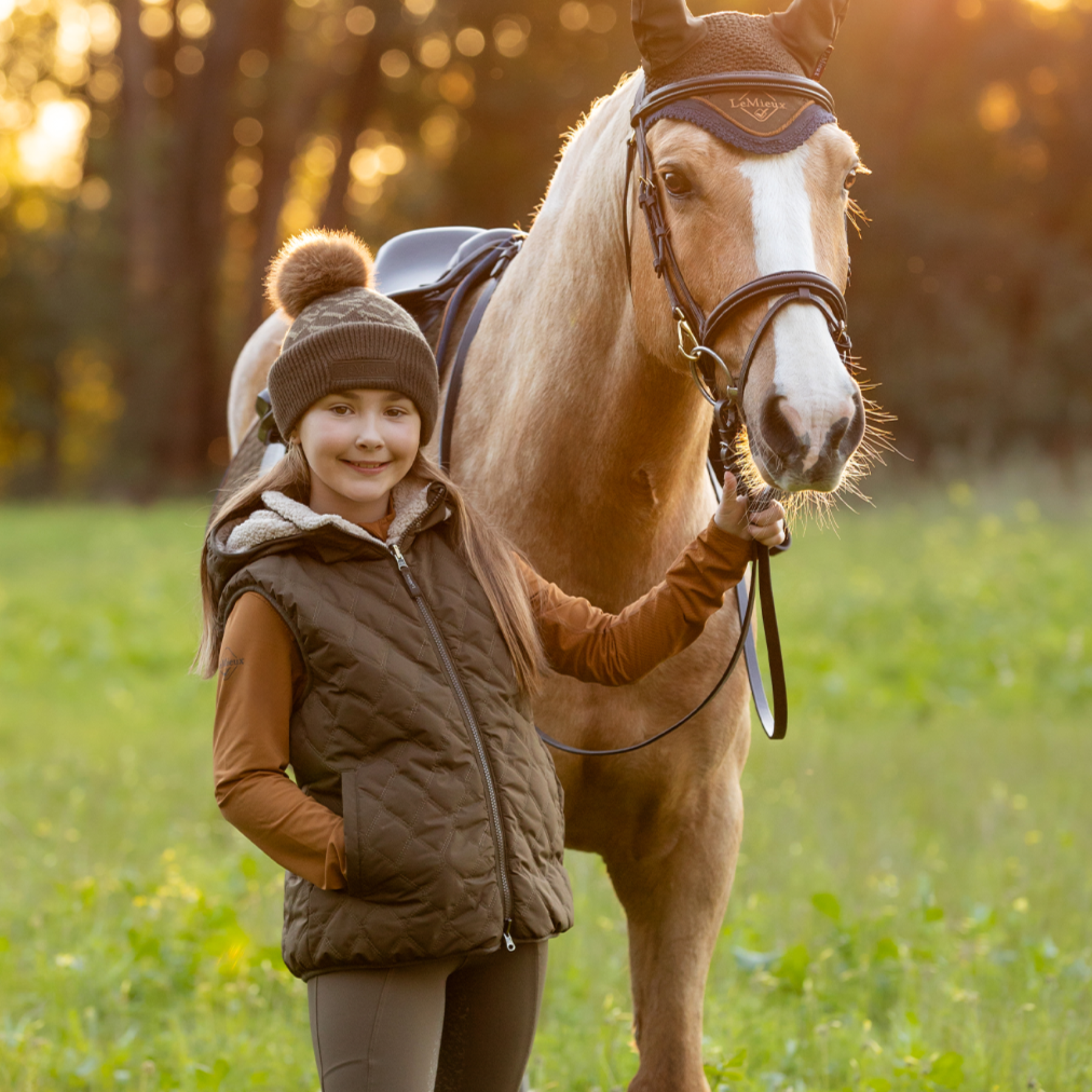 LeMieux Eloise Young Rider Reversible Winter Vest, Alpine