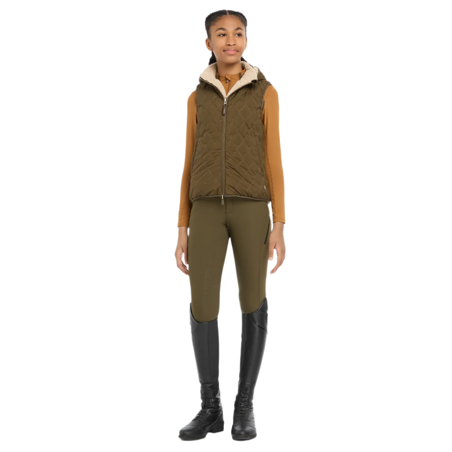 LeMieux Eloise Young Rider Reversible Winter Vest, Alpine