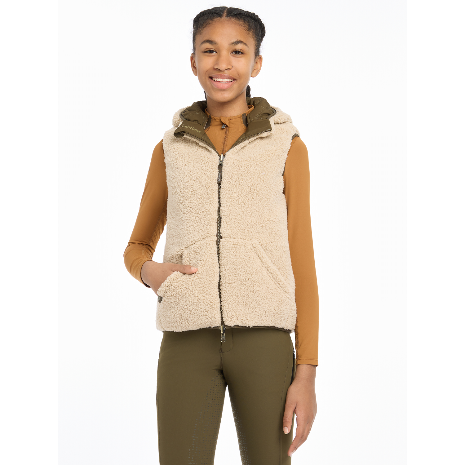 LeMieux Eloise Young Rider Reversible Winter Vest, Alpine