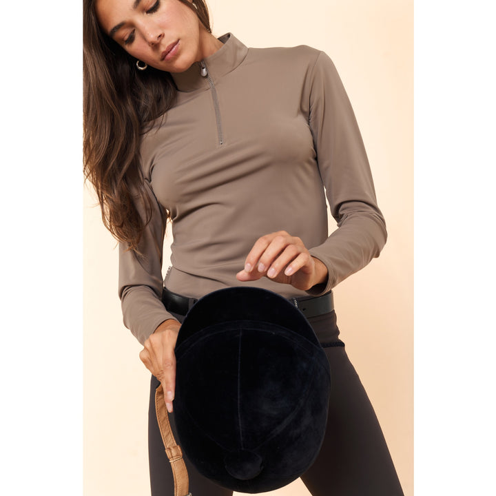 Dada Sport Indie New Ladies Long Sleeve Polo Shirt, Taupe